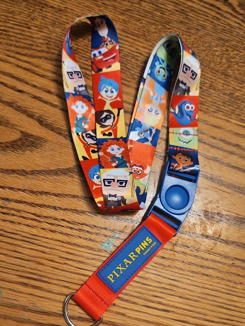 Disney Pixar Multicolor Character Lanyard with Blue Buckle